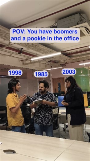 a-tom. social on Instagram: "Boomer vs Pookie🗣 {Content creator, corporates, corporate life, work bestie, Manager, Team lead, Boss, Intern, Agency, Employee, Office, Office life, Life, GenZ, Millenial, Uncle, Boss, Bad Bunny, Snapchat, Instagram, Youtube, reels, trending, explore, Funny reels, Viral reels, Viral, Memes, fyp}"