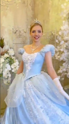 Cinderella Ball Gown | Elegant Blue Princess Dress with Tiara & Gloves