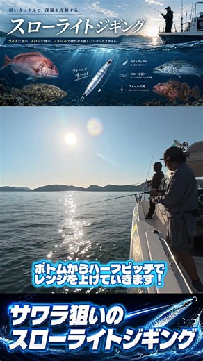 サワラ中層攻略の決定版❗️#スローライトジギング でピンポイント攻略！