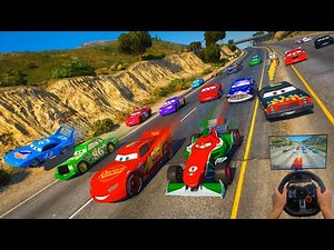 Street Race Crazy Cars McQueen VS Friends The King Chick Hicks Francesco Bernoulli Darrell Cartrip