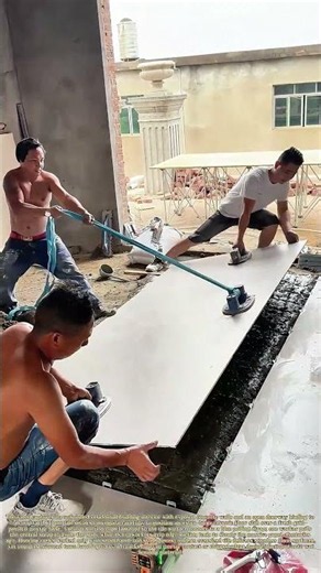 Lifting Slabs: Team Coordination For Installing Oversized Floor Tile On Mortar Bed