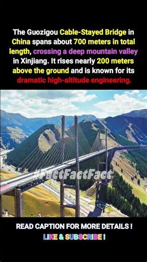 Guozigou Cable-Stayed Bridge #china #valley #engineering