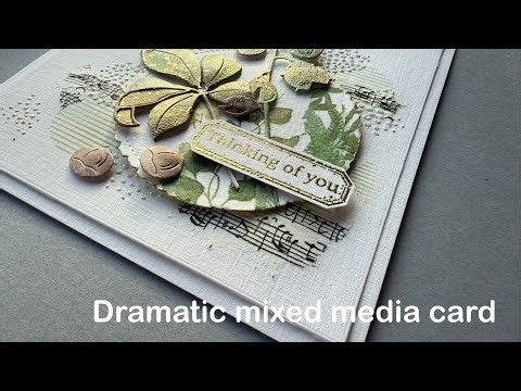 Wishing you a Happy New Year with a mixed media card!