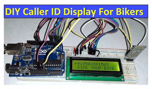 Wireless Caller ID Display for Bikers using Bluetooth & Arduino