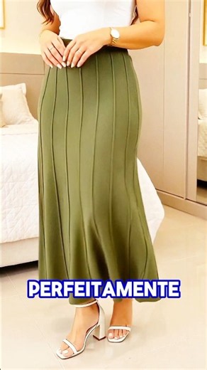 Women's Ribbed Modal Knit Midi Flared Skirt
