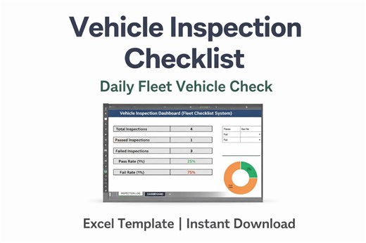 Vehicle Inspection Checklist | Daily Fleet Log (Excel Template)