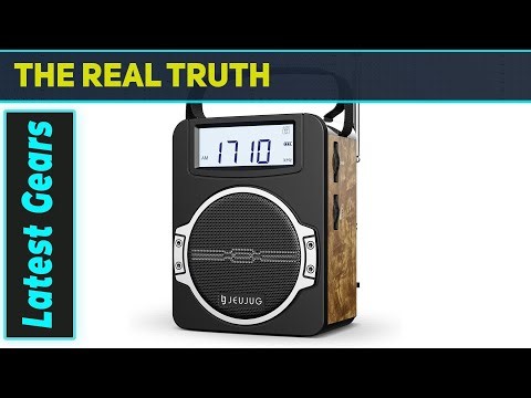 `Radio Portable AM FM Digital Clock Radio Best Bluetooth 5W Rechargeable Speaker