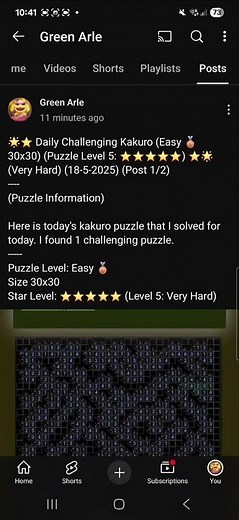 Daily Challenging Kakuro ⭐️🌟 (30x30 Easy 🥉) (18-5-2025) #shorts