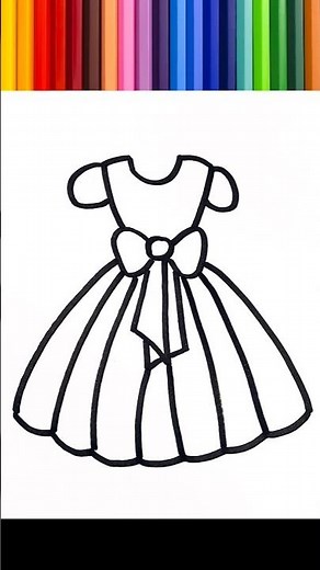 🌈 Desenhar, pintar e colorir um vestido para crianças | canção infantil.⭐#139