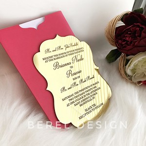 Wedding Acrylic Invitations, Wedding Mirror Invitation, Sweet 16 Invitation, Wedding Invitation, Wedding Gift Card, Wedding Card - Etsy