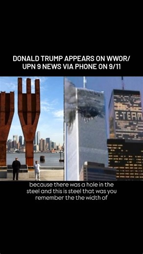 Orayaphan Wongwattana-Scoby on Instagram: "Donald Trump stated that he observed a jetliner collide with the World Trade Center from his office on the morning of September 11, 2001. He talked to WWOR/UPN 9 News over the phone to explain what he witnessed. #911 #trump #reels #viral #video Follow: @godfatherofchaos_bckup @richlovesusa @xo.seventy.six @omgnowaythatsreel @operationbutthurt"