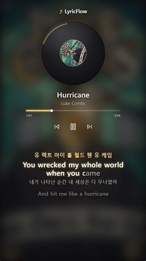Hurricane - Luke Combs | 한국어 발음 가사 #Shorts