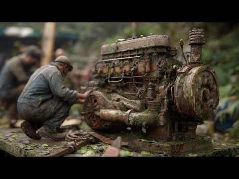 Manual Crank Mastery: Starting a Single Cylinder Diesel Engine Using ONLY Hot Water