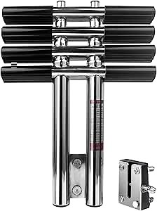 4 Step Boat Ladder, Stainless Steel Dive Boarding Ladders for Bass Fishing Boats, Heavy-Duty with Non-Slip Treads
