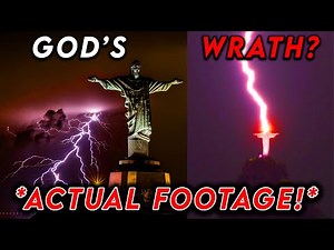Lightning Strikes the Statue of Jesus in Brazil *ACTUAL VIDEO FOOTAGE*