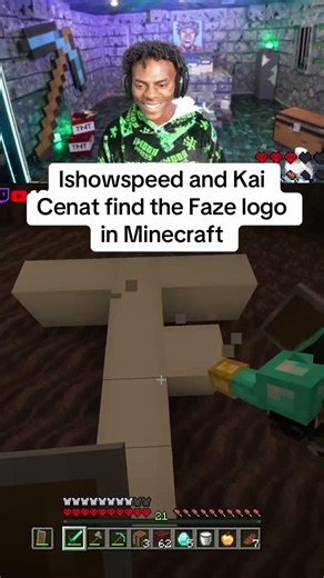 Ishowspeed and Kai Cenat find the Faze logo in Minecraft #shorts #ishowspeed #kaicenat