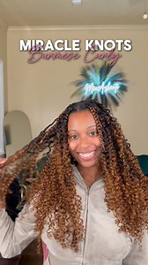 Miracle knots do not have to be boring. You can spice them up by doing different styles, using different hair textures and different color combos. This is @qvr_hair 18 inch Burmese Curly Feather Crochet Hair in the color T1B/30. I added 3-4 curls per braid, which was 2.5 packs. I did my parts a little bigger this time, so I have a total of 29 braids! | Mia Sterling
