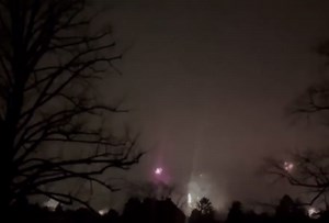 Fireworks continue past midnight on New Year’s Eve in Berlin, Germany