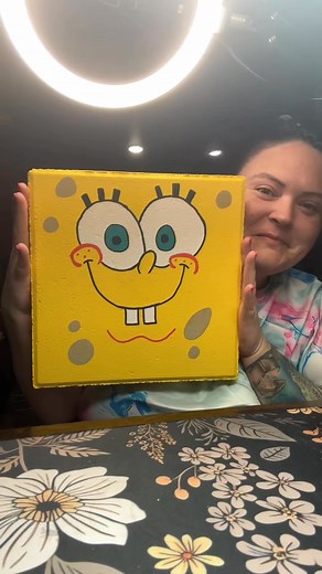 2.5K views · 461 reactions | My favorite cartoon SpongeBob  and now we have a stepping stone for my garden #diydecor #spongebob #brickart #steppingstone | Nikki Adams | Facebook