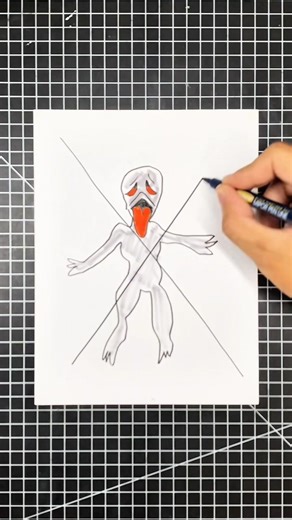 Drawing Ghost Chicken Trevor Henderson 😨 #trevorhenderson #ghostchicken #horror #creepy #drawing