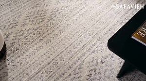 SAFAVIEH Tulum Ivory/Gray 2 ft. x 7 ft. Striped Tribal Geometric Runner Rug TUL272A-27