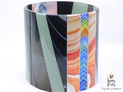 Color Sentinel – Fused Glass Kitchen Crock / Art Vessel - Etsy