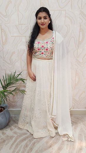 A lovely white hand embroidery crop top paired with embroidery dupatta and lehenga..!! P.s:Customisation as per ur requirement can be done To order: Visit the Website for more collection www.akruticollections.com ✨️ . . . #akruticollectionsllc #lehangas#croptops #dupattas #trending #designs #fashion#newarrivals#lehengainspiration | Akruti Collections LLC