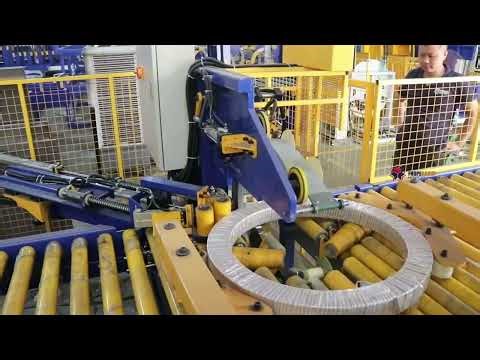 Custom Horizontal Coil Wrapping Machine with Robotic Arm Loading & Positioning | Fully Automated