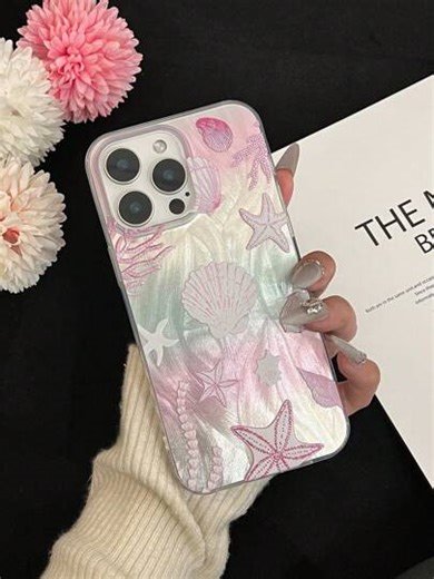 Nouvelle étui de téléphone antichoc avec trou large, maille de plumes, élément océanique peint en dégradé PC+TPU, compatible avec iPhone 16/11/16pro/16plus/16promax/16e/15Promax/13/14/12/XS/XR/7G/8P, compatible avec Samsung Galaxy S25/S25PLUS/S25 Ultra/A16/A36/A26/A56/A50, version internationale, résistant à l'eau, aux chutes et aux rayures, pas la version domestique | SHEIN