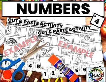 NUMBERS: CUT & PASTE ACTIVITY SHEET #4_ (NUMBERS 1-8) PRINT & GO!