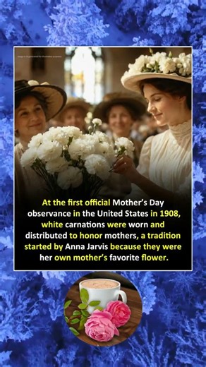 At the first official Mother's Day observance in the United States in 1908, white carnations were w