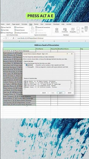 How to Adjust Data into Different Rows in Excel Easy Trick ALT A E, PRODUCTIVITY #microsoftoffice