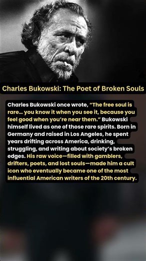 Charles Bukowski: The Poet of Broken Souls #shorts
