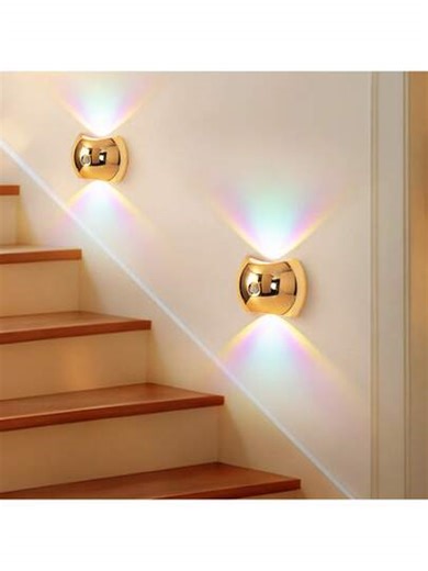 LED Smart Motion Sensor Neon Wall Light, Indoor PIR Sensor Wall Lamp, Wireless LED Wall Light, Wall Lamp, Battery Powered Night Light, Adhesive Design, Rotatable, Portable, Easy Installation, Adjustable Color Temperature And Brightness | SHEIN