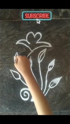 Free hand rangoli small daily design#rangoli #easyrangoli #muggulu #shorts