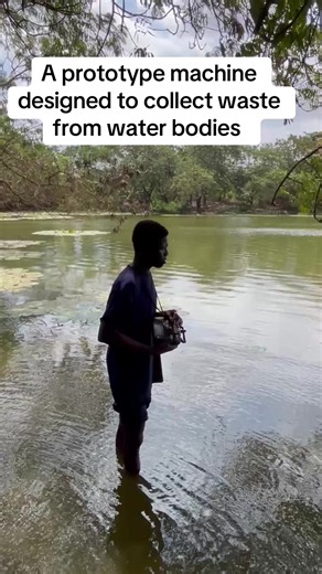 Prototype machine designed to collect waste from water bodies