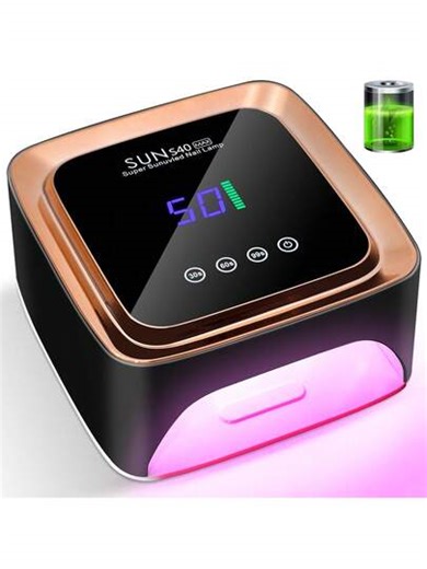 UV LED Nail Lamp, Gel Nail Dryer, Rechargeable Nail Lamp With Timer, UV Gel Nail Lamp With Auto Sensor, Professional Portable Nail Curing Light - White, Christmas Gift, Valentine's Day Gift - Black | SHEIN