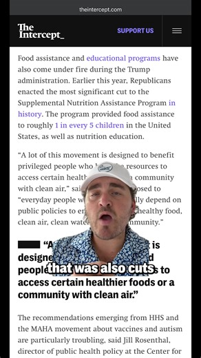 Make America Healthy Again? We've got the receipts on what the Trump administration is *actually* doing. 🔗 in comments | The Intercept