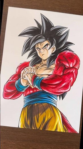 [Dragon Ball Legends] I colored a picture of Super Saiyan 4 Son Goku‼️ #shorts