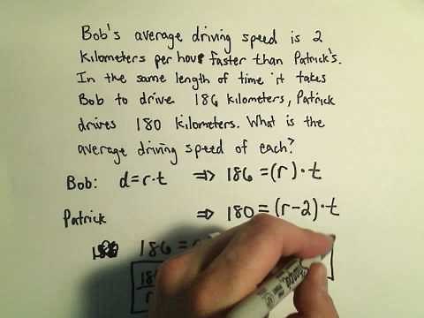 Solving Word Problems in Distance, Rate, and Time Using Quadratics - Example 1