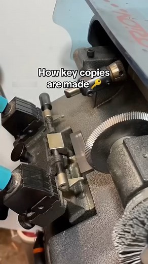 How things work on Instagram: "Key copying involves selecting a blank key that matches the original, placing both into a duplicating machine, and using a guide to trace the original key’s pattern while a cutting wheel creates identical cuts on the blank. 🔑🔨 The new key is then polished and tested in the lock to ensure it works properly. Like this content? Follow me to learn @howeveryotherthingworks ⚙️🧠"