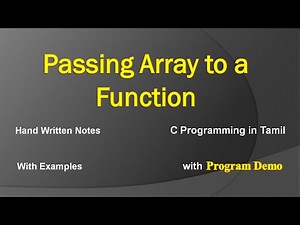 Passing Array to a Function | C Programming in Tamil