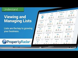 Viewing and Managing Lists in PropertyRadar