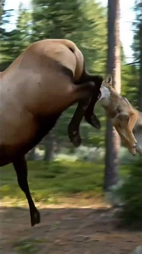 Forest warrior! Elk vs coyote, epic fight!