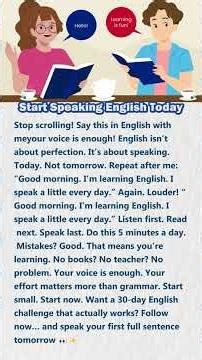 Start Speaking English Today | 1-Minute Practice l Reading and Listening Practice #english #shorts