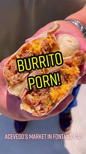 Chile Verde Burrito at Acevedo’s Market in Fontana, CA