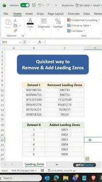 ADD/Remove Leading Zeros in 5 seconds #excel #dataanlysis #tutorialexcel