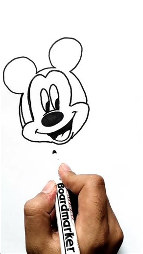 How to draw Disney cartoon mickey mouse/quick simple and easy drawing of mickey mouse