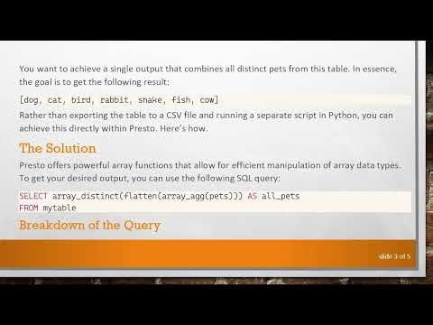 Presto: Aggregate All Pet Arrays with Ease