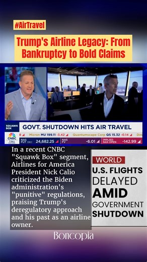 Trump's Airline Legacy: From Bankruptcy to Bold Claims In a recent CNBC "Squawk Box" segment, Airlines for America President Nick Calio criticized the Biden administration's "punitive" regulations, praising Trump's deregulatory approach and his past as an airline owner. However, Trump's airline venture, Trump Shuttle, launched in 1989, ended in bankruptcy by 1992 after losing over $128 million due to mismanagement and rising costs. Despite this history, Calio highlights Trump's current push for 